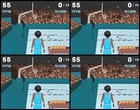 Try to shoot the ball at the top most of your jump. You have one minute to shoot 35 balls. Press space bar to pick up a ball, jump, shoot ball (when all balls are gone), move court. Show your master skill in basketball all stars game :)