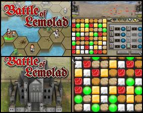 You have to start your military campaign to conquer all the Kingdoms in Lemolad. Start with matching 3 and use further your military strategy skills to build a city and train an army with these resources. After that Attack your enemies. Use mouse to change resources locations to match 3.