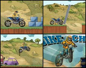 Tilt and lean your bike through many levels. Use Your arrow keys to control the bike. During the game some combo instructions will be provided. Remember them to perform some actions with your bike. Get highest score and submit it.