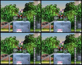 Ride your motorbike on various different obstacles and surmount them in as little time as possible. Jump cars, barrels and other obstacles without crashing! You have to surmount all the obstacles as soon as possible.