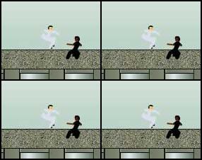 In this Matrix-style game you are playing against an opponent in a white cloak. Try to win the fight, use different available weapons and martial arts to achieve your aim. Use arrow keys to control the game, press Shift to shoot. Read the instruction to find out the information about other keys.