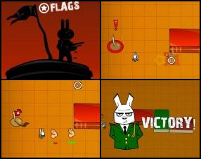 You have to protect your flag from attacking enemies. Create defences, build turrets and control your bunny to complete your task. Use barricades to make enemies path to the flag longer so you have more time to kill them. Level up and earn talent points. Use W A S D to move. Use Mouse to aim and shoot.