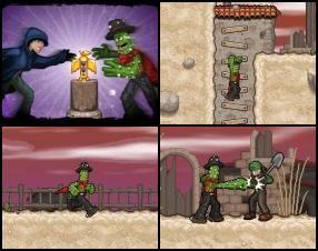 Your task is to help cactus guy McCoy to find treasure in all levels. Fight against wild-west enemies, use various weapons and do many other things. Use Arrows to move, S to attack, A to jump, D to drop item, P to pause.