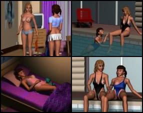 This is interesting adult game about college campus. The main heroine of this game is Alyssa, who just moved in to her dorm. She makes some friends in few moments and her sexual experience can begin. With whom will Alyssa loose her virginity? Type 'Butt' in game when you don't know what to do.