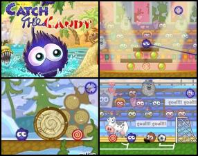 Help little ball to get the candy in each level using as few clicks as you can. To move yourself you must use your extending arm to stick on to ground and other objects and force yourself to move. Use Mouse to aim and extend your sticky arm.
