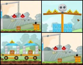 Your aim is to remove certain blocks to kill all birds. Use a lot of tools like an axe, hammer or dynamite to kill those damn angry birds. To play this game use your mouse and click on object blocks to remove them or destroy them.