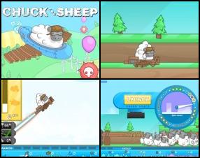 Chuck the sheep has decided to escape from the farm. He wants to be free and he is ready to do whatever it takes - even risk with his life by launching himself into the sky. Complete missions, gain experience and stuff for upgrades. Press Space to release yourself. Use Left and Right arrows to balance in the air.