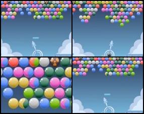 Everybody loves bubble shooter games. Here's another version of this classic game. Match 3 or more of the same coloured bubbles to remove them. That's it - enjoy :) Use your mouse to control this game.