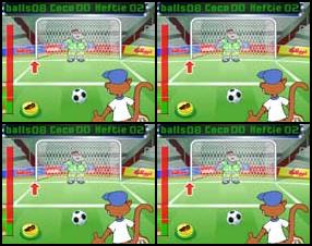 This funny monkey is playing football with a hippopotamus. You have to kick the ball right into the goal. Choose the trajectory and power by moving and clicking your mouse. Good luck in this sport game!