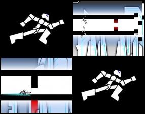 All you have to do is run and avoid obstacles. As the game moves on the running speed will grow constantly. Your score depends on how far you can run. Use Up Arrow to jump on top level, Right Arrow - middle level, Down Arrow - lower level.