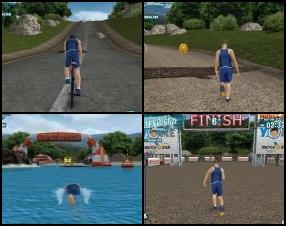 This game will take place in three disciplines: Swimming, Cycling and Running. You have to beat your opponents and be the best in this Triathlon Championship. Use Arrows Left and Right to move. Press Z to drive or jump. X to swim or run.