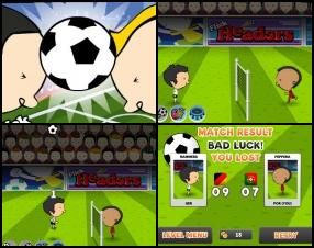 This game is an old school classical head to head football game. You can play against funny football players. Your task is to keep the ball in the air and get points by beating your opponent. Use your Mouse or Arrows to control the game.