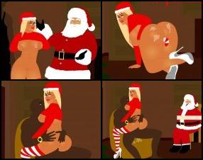 Mrs. Claus wants to fuck this Christmas with another man, and what better than a big black man, the inconvenience is her husband Santa Claus, you must help the black man to win in this game, to be able to give Mrs. Claus what she wants and Santa can not give it to her.
