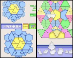 In this puzzle game You have to make a complete stained-glass picture of variously shaped glass pieces. Rotate the pieces of different form and color by clicking on them and put them into an appropriate part of the pattern.