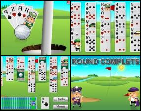 Everyone loves solitaire games. Because they are really simple and addictive. Your task is to win as many rounds of golf solitaire as possible. Remove card by card by selecting 1 higher or lower than the visible deck card. Use your mouse to control this game.