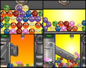 Your goal is to match at least 3 smiling balls in order to remove them. Aim with your pipe and drop balls to other same coloured balls to make them disappear. Use Mouse to aim and drop the ball. Switch balls by pressing Space.