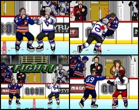 This game is about hockey enforcers from the movie GOON. Play as Doug Glatt who's task is to fight for his hockey. Use your Arrow Keys to Move. Press A for Punch, S - Kick, Z - quick punch, X - quick kick. Press Arrow Back to block. Press P to see all special moves. When you have to finish your oponent press S+X :)