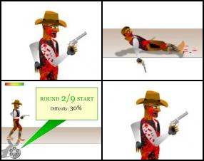 Do You remember those Western style one-on-one gun fights? Now you can try something like that by yourself and become the most feared gunslinger. Drive your cursor to the gun barrel to start countdown and then move your mouse as fast as you can to aim and click to shoot your enemy.