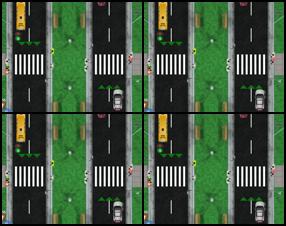 The aim is to help people cross over the road and to organize safe and comfortable traffic. Use mouse to click on pedestrian to make him go, click again to make him stop. You can regulate the traffic by clicking on the traffic lights. Do not make crashes and traffic jams.