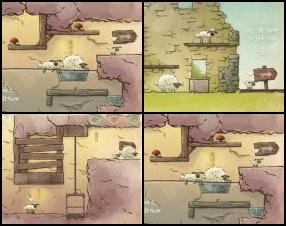 As previously in these Sheep games you have to take control over 3 sheep and guide them to the exit of each level. Each of them has different abilities - explore them and use these differences as a weapon. Collect socks and underwear to get more points. Use Arrow keys to control active sheep. Switch between them with 1 2 3 number keys.