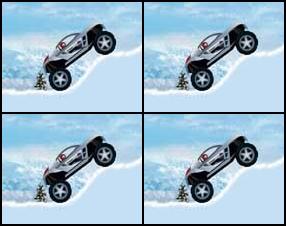 You are riding this cool jeep on a competition at an iced place. Try to get to the finish line as fast as you can. Use the arrow keys to move your car. UP arrow – move forward, DOWN – backward, RIGHT, LEFT – balancing. Press P key for pause.
