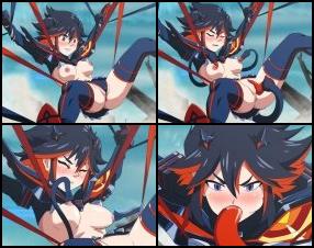 One is never enough! Enjoy this cool hentai animation where Matoi Ryuko from Kill la Kill gets fucked by horny tentacles in all manner of ways. She is a dirty little whore and she enjoys being punished. A tentacle deepthroating her mouth, one ravaging her pussy and another up her ass got her squirting and cumming endlessly. Matoi wants you to cum in all her holes, breed her, give her creamy facials and don't fucking stop pumping cum deep in her pussy. The tentacles hold her against her will but her body betrays her. She likes being treated like a filthy whore and those cocks are just to die for. Simply adictivo!