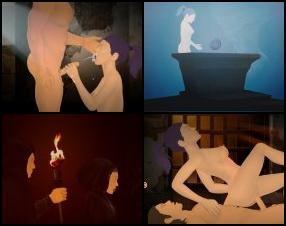 This is a new update of Krynatria's Tales game. A girl and a guy are walking through some kind of dark dungeon. They had been walking for a long time and were very tired. At the bottom of the dungeon, they find some kind of magic ball that gives them strength and strips them naked. Now the couple is excited, and your task is to choose one of the sex scenes that you see on the screen. Fill in the pleasure indicator, finish and move on to the next sex scene. Control with the mouse.