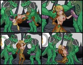 Čo prináša Legenda Krystal pre nás tentoraz?! No 2 dinosaura monštrá sú kurva docela roztomilý blond vojak dievča. Kliknite na modré tlačidlo na ľavom posunúť ďalej.