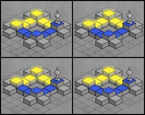 Great game for programmers - beginners :) Now You really will understand main point of functions better if You study some Pascal or Visual Basic programming language :) Choose moves of the bot and place them in rectangles. You must light on all blue cubes. When You're ready - click on the button GO.