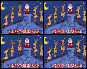 Очередная рождественская открытка от Санты Клауса и его оленей. В этот раз они также исполнят "We wish you a Merry Christmas", но инструментально. Не обойтись без чечетки и клоунских носов! Кликаем на персонажей, чтобы активизировать или отключить их.