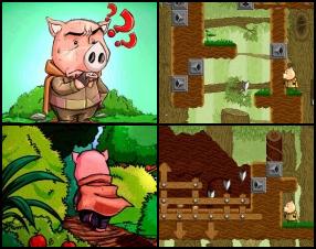 Our little piggy friend has strong amnesia, he don't know where he is, what had led him here or anything else. Help him to collect his memory piece by piece. Avoid obstacles and dangers on your way. Use Arrow keys to move and Press Space to jump.