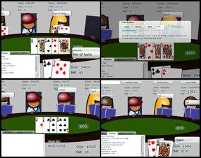 Tired of playing card games against Artificial Intelligence? We have a good surprise for You. In this game you can play poker with other people over the internet. Play as a guest or login to save stats and money. Aim is simple - make best 5 card combination in this Texas Hold'em poker.