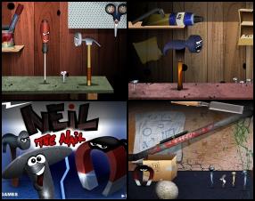 In this fantastic puzzle game you must defeat evil hammers and other angry tools and guide nails, screws and magnets through different puzzles. Use Mouse to click on various objects in the game that will cause some other actions.