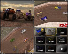 Great monster truck racing game where you have to beat everybody to become the true champion. Collect money on the track to upgrade your vehicle! Use Arrow keys to control your car.