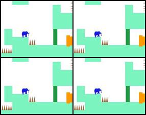 Help elephant beat all levels. Your aim is to get to the exit. Use your knowledge of gaming  to find your way through different challenges. Use arrow keys to move the elephant. Sometimes you will have to use mouse too.