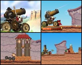 Your task is to destroy enemy constructions and kill everyone who's inside there. Use your Giant cannon to shoot rocks and other things to reach your goal and pass the level. Use Mouse to fire, set angle and power of your cannon.