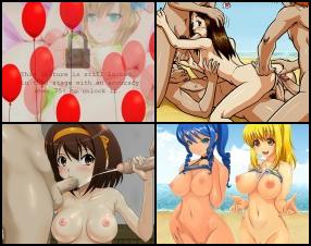 In this game you'll have to pop balloons by clicking your mouse. Each level has different conditions. As a reward you'll get Hentai image. Some of the levels will have time limitation, some needs more accuracy, so be ready to replay some of them.