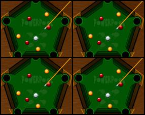 2 new table shapes to play on. There's also a new power-up ball that makes the cueball so big it can't get sunk so you can smack it round with impunity. Each table has 20 different unique levels to play, and on each table it's possible to rack up gigantic combos and points tallies. Use mouse to click the white ball, hold click down and drag around to set the power and direction of your shoot.