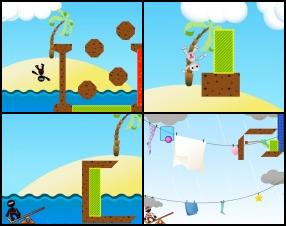 Your goal is to drop balls on the catapult board to throw your dummies to the target blocks. You have limited number of dummies per each level. Click inside the box above catapult and hold mouse button down to choose correct size of the ball, then release it.