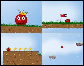 Your task in this online ball moving game is to help red ball move through puzzles, cannons, water, pins, toxic waste, invisible platforms, boats and other stuff on this quest of crown searching. 20 levels are awaiting for you. Use the Arrows to move and jump.