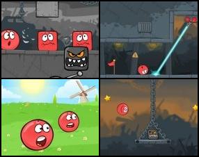 Once again evil shapes want to turn the world into a rectangle. You have to help red little balls to stop them from this idea. Roll through different levels collecting stars in this nice game. Use arrow keys to move.