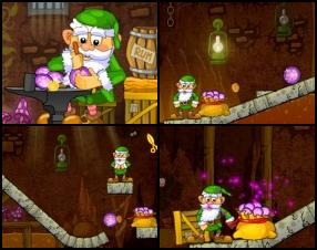 Little gnomes always want a lot of money. This time is not exception. Your aim is to cut the ropes and guide purple gems to gnome treasure baskets. Avoid all dangers on your way likes like animals and spikes. Use your mouse to cut the chains and get diamonds to the basket.