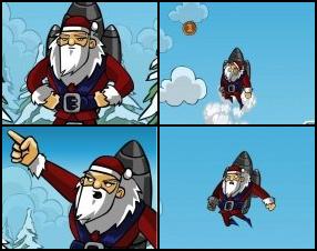 Who will take care and bring presents to our spaceman? Santa will because that's his job. He will shoot himself with big rocket right to the moon to do his job. Click to launch Santa and use mouse to direct him in the air and click to boost. Collect coins in the air and use earned money to buy upgrades.