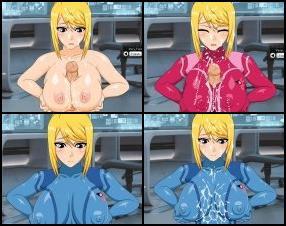 In this short animation you'll meet Samus Aran. She is going to give you the best boobjob ever. You can select 2 outfits or see her boobs completely naked. Customize style of your cumshot and extend it really long to cover her with your cum.