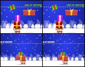 Your task is to catch all the presents that are falling from the sky. Help Santa to stack them in one big heap and reach required high of your present tower. Use your mouse to move Santa around the screen and stack the presents.