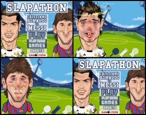 In this silly but funny game you are able to slap two famous football players - Christian Ronaldo and Lionel Messi. Select your victim, pick up one of three tools and start slapping their faces.