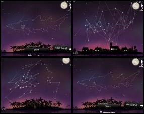 Your goal is to explore the galaxy and create your own constellations. Rotate the galaxy by moving your mouse to find the correct position of the stars. Turn on your imagination and find out what's hidden above in the stars.
