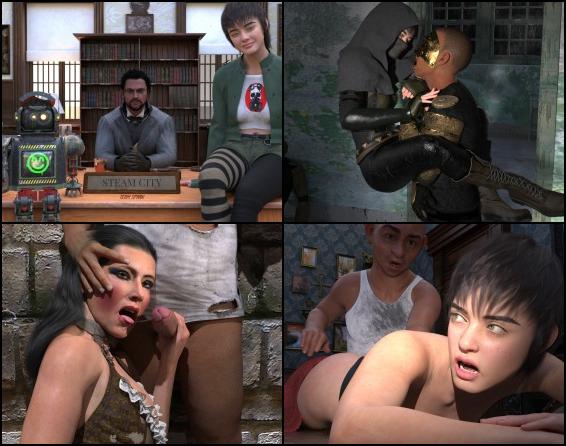 Welcome to a porn game that will take you to a massive industrial metropolis powered by steam and forbidden technologies! Something ancient is awakening beneath the city streets, while a mysterious force known as Aetherium is strangely affecting the people who live there. You play as Xira Wellhart, a young private detective who works alongside her father, Alder. As you investigate a series of mysterious events, you gradually find yourself drawn into a world of conspiracies, debauchery, and dangerous technology. If you love steampunk, you definitely won't regret giving this game a try! Explore the dark streets, uncover the secrets of the locals, and find out what is really happening beneath the city. Enjoy an unforgettable atmosphere and plenty of hot porn scenes along the way! Welcome to a porn game that will take you to a massive industrial metropolis powered by steam and forbidden technologies! Something ancient is awakening beneath the city streets, while a mysterious force known as Aetherium is strangely affecting the people who live there. You play as Xira Wellhart, a young private detective who works alongside her father, Alder. As you investigate a series of mysterious events, you gradually find yourself drawn into a world of conspiracies, debauchery, and dangerous technology. If you love steampunk, you definitely won't regret giving this game a try! Explore the dark streets, uncover the secrets of the locals, and find out what is really happening beneath the city. Enjoy an unforgettable atmosphere and plenty of hot porn scenes along the way!