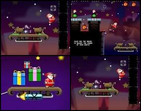 Once again you have to kick Santa Klaus to get him into those chimneys. Complete all levels using minimal number of kicks for a better score. Avoid spikes, fires and other obstacles. Use your mouse to aim, set power and kick.