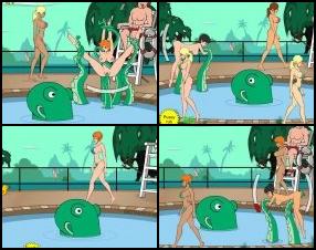 Summertime, nice pool, super hot babes walking around, all of them are horny and want you to come and introduce yourself. But not if you're a green gigantic monster with tentacles. Complete 10 levels terrorizing and fucking those lovely babes.